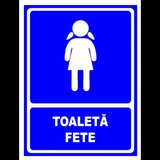 Indicator albastru pentru toaleta fete